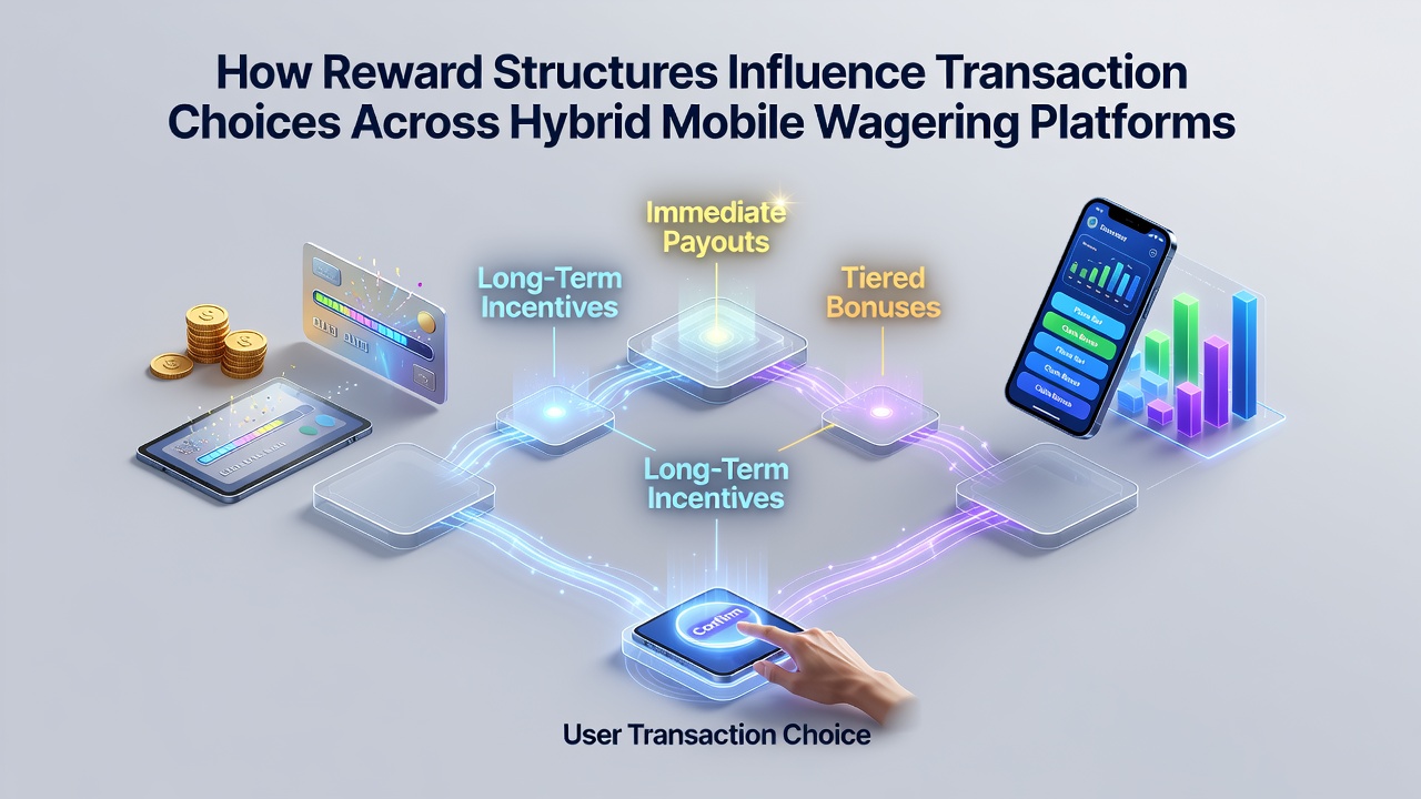 Diagram showing reward incentives linked to payment flows on mobile wagering apps