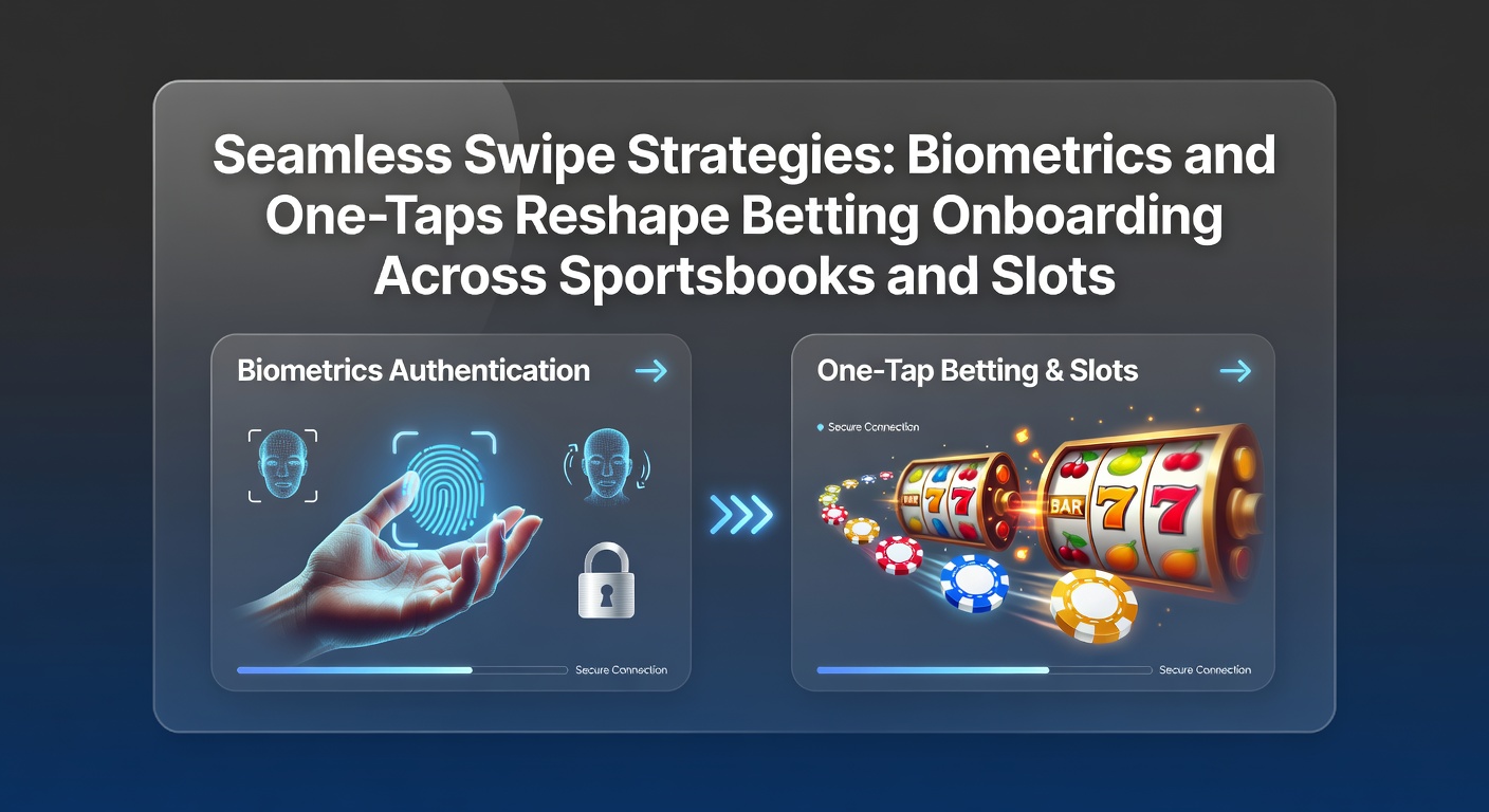 A close-up of a smartphone screen displaying a fingerprint scan unlocking a betting app interface with sports odds and slot reels in the background