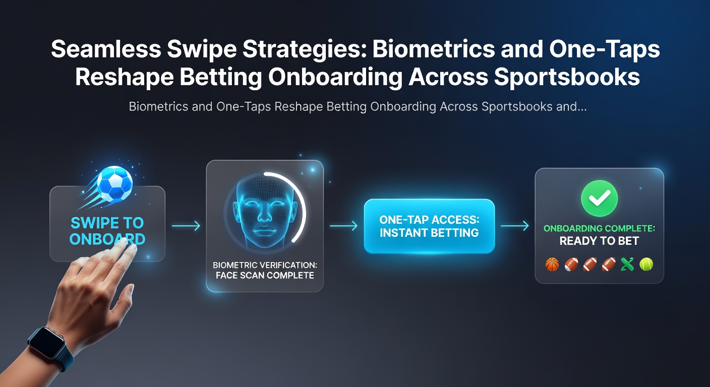 Illustration of a user's finger tapping a phone to approve a deposit, with glowing biometric icons and sportsbook odds overlayed on a dynamic casino slot background