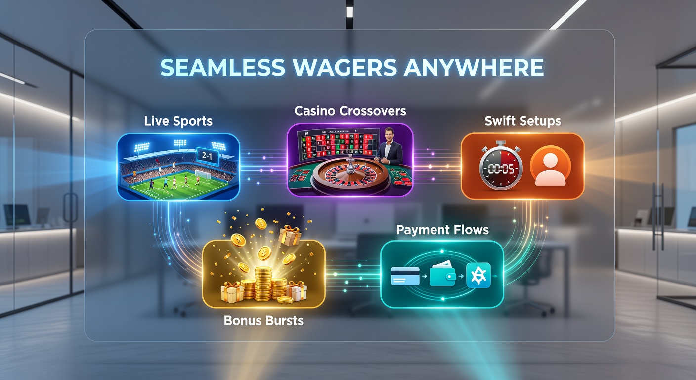Vibrant explosion graphic of bonus icons raining down on a blended sports betting and casino dashboard, symbolizing rapid reward activations