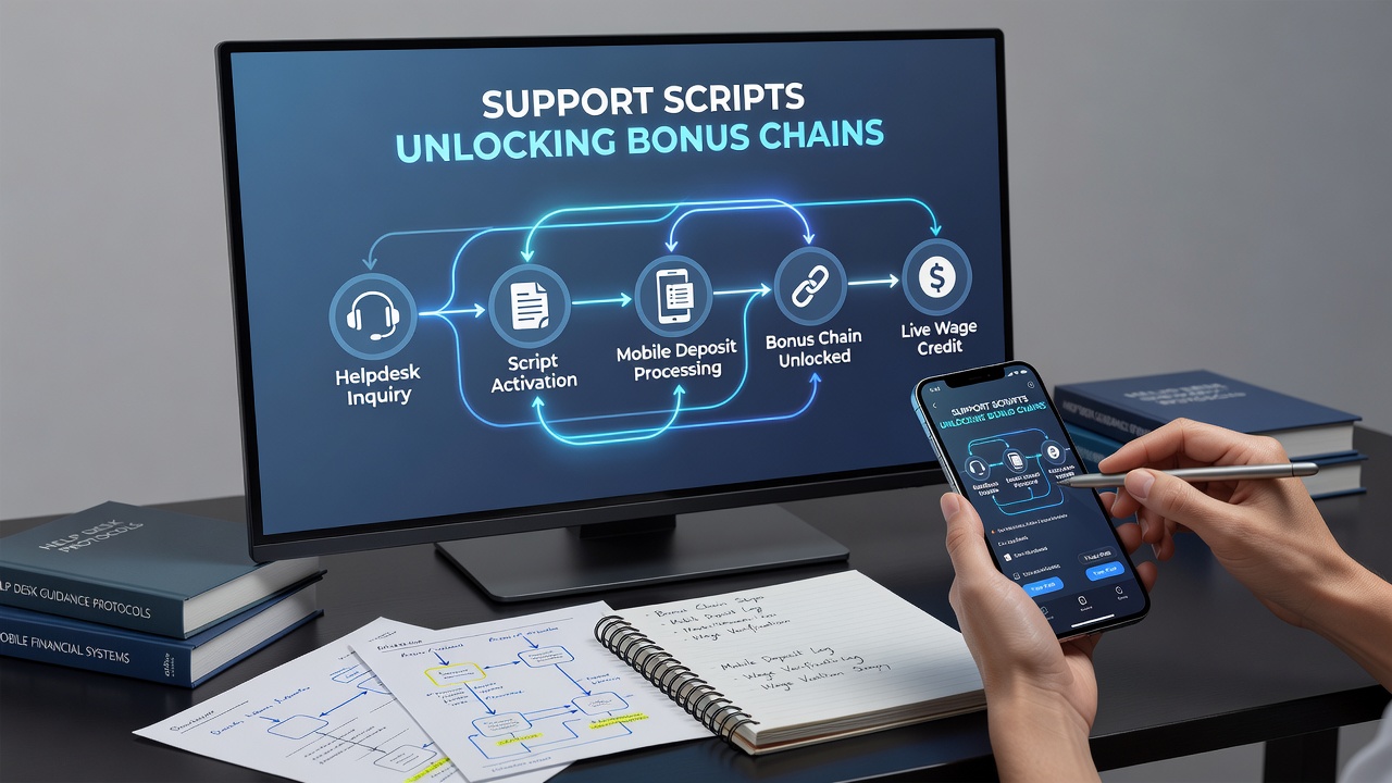 Casino spin sequence dashboard with support script prompts for bonus progression