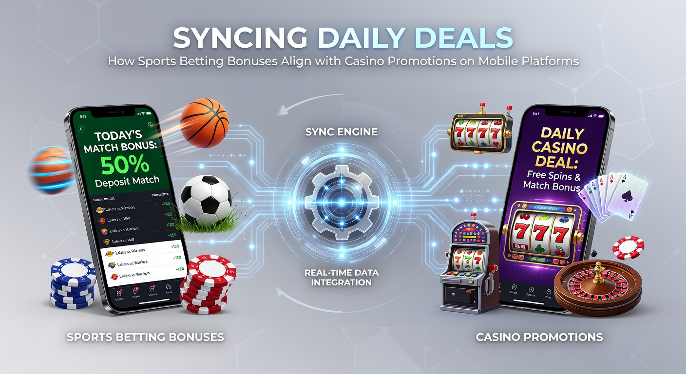 Close-up of a smartphone displaying a daily promo banner with sports parlay odds synced to casino free play credits
