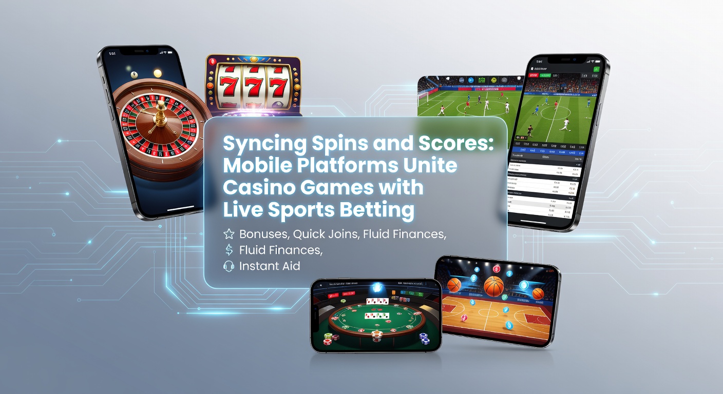 Smartphone screen displaying integrated casino slots and live sports betting odds on a unified mobile app interface